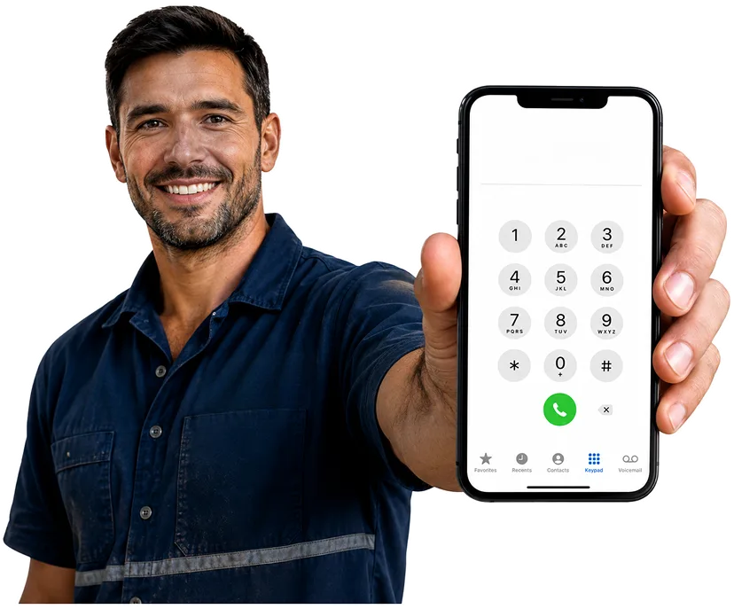 Plumber answering a Darlington enquiry by phone